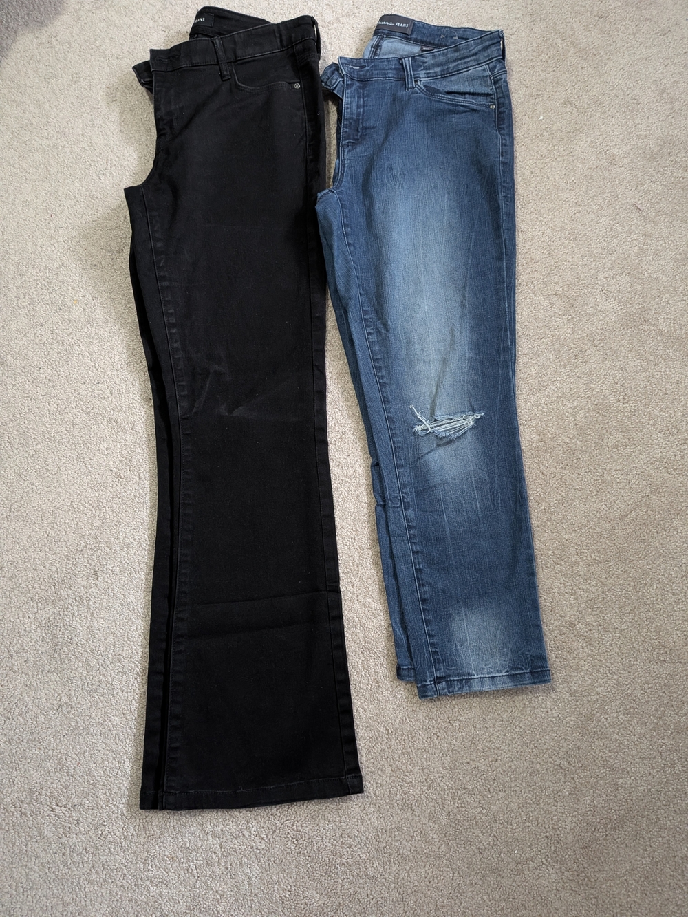 2 Reitmans Black and Blue Jeans